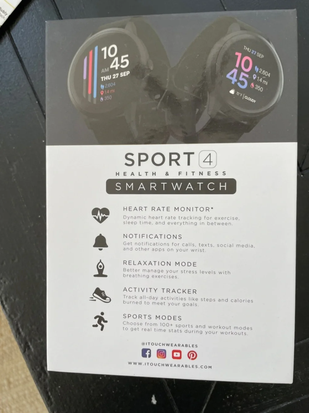 iTouch Sport 4 Black Smartwatch -